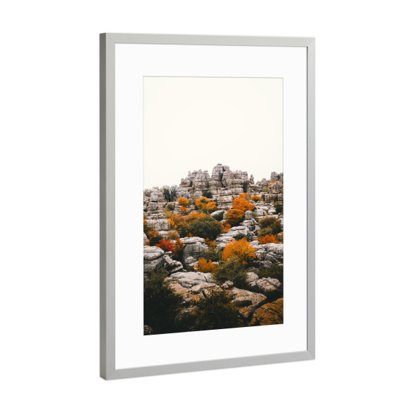 Poster mit Rahmen Silber "Herbststimmung" artboxONE - Natur,Reise,Abstrakt,Reise / Länder - Herbst,Natur,Landschaft,Berge,Steine,Felsen,Spanien