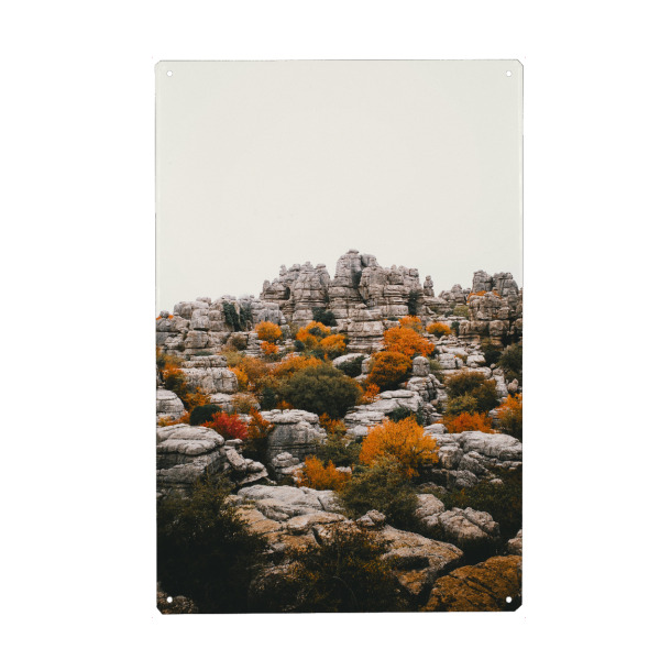 Holzbild "Herbststimmung" artboxONE - Natur,Reise,Abstrakt,Reise / Länder - Herbst,Natur,Landschaft,Berge,Steine,Felsen,Spanien