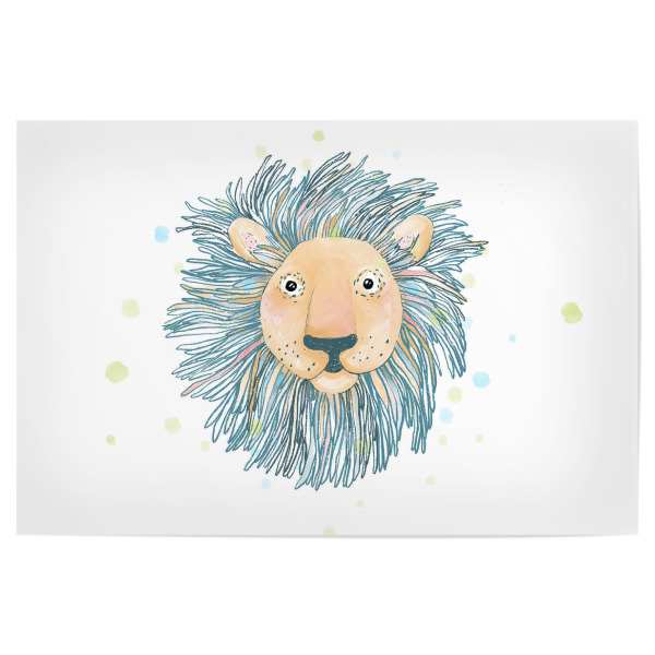 Poster 30x20 cm "Lea Schulze - Löwen Punkte" artboxONE - Für Kinder,Tiere - Löwe,Tier,Kinderzimmer,Kindermotiv,Afrika,Safari