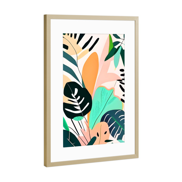 Poster mit Rahmen Gold "Pastello" artboxONE - Natur,Floral,Abstrakt