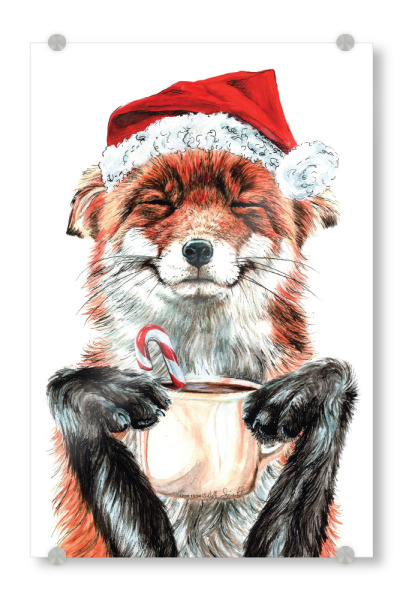 Acrylglasbild "Morgenfuchs-Weihnachten" artboxONE - Tiere,Weihnachten,Lustig