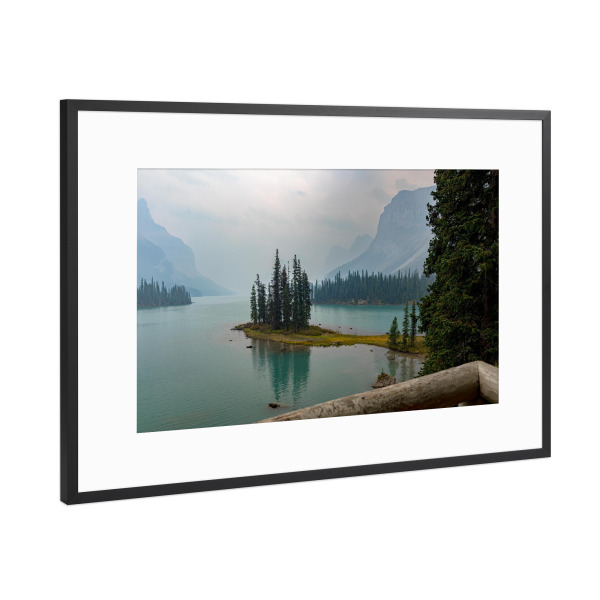 Poster mit Rahmen Schwarz (Metallic) "Spirit Island von oben" artboxONE - Natur,Reise