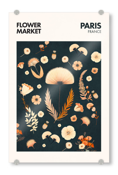 Acrylglasbild "Tunaboylu-Flower Market Paris" artboxONE - Typografie,Natur,Floral
