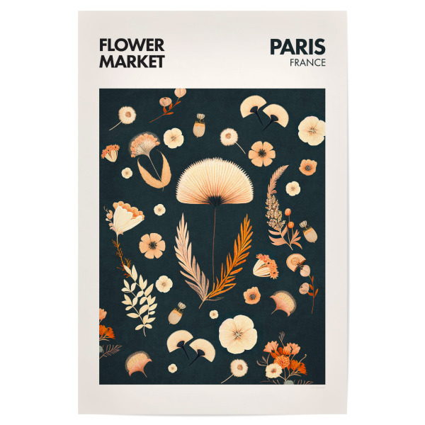 Poster "Tunaboylu-Flower Market Paris" artboxONE - Typografie,Natur,Floral