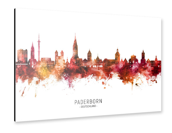 Alu-Dibond "Paderborn Skyline Roter Name" 30x20 cm artboxONE