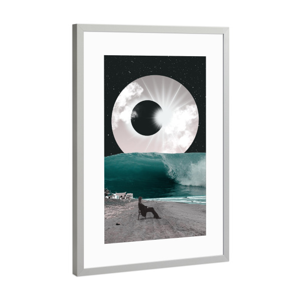 Poster mit Rahmen Silber "Dark Moon rising" artboxONE - Natur,Abstrakt,Fiktion,Galaxy