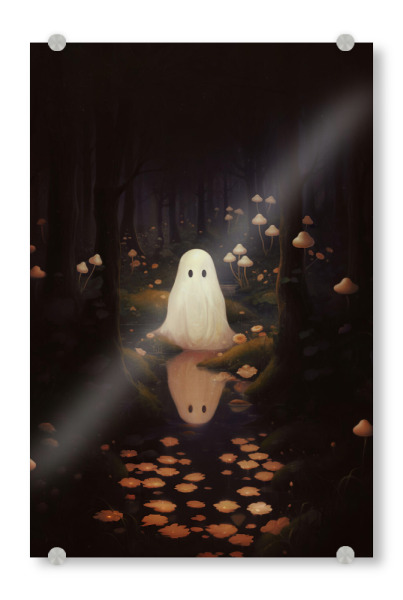 Acrylglasbild "Geist und Pilze" artboxONE - Halloween - Halloween,Geist,Pilz,Natur,Süßes oder saures