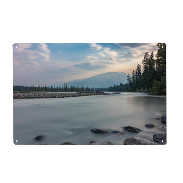 Metall Poster "Fluss bei Jasper" artboxONE - Natur,Reise