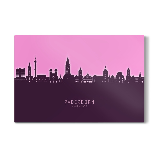 Galerie-Print "Paderborner Skyline leuchtend rosa" 30x20 cm artboxONE