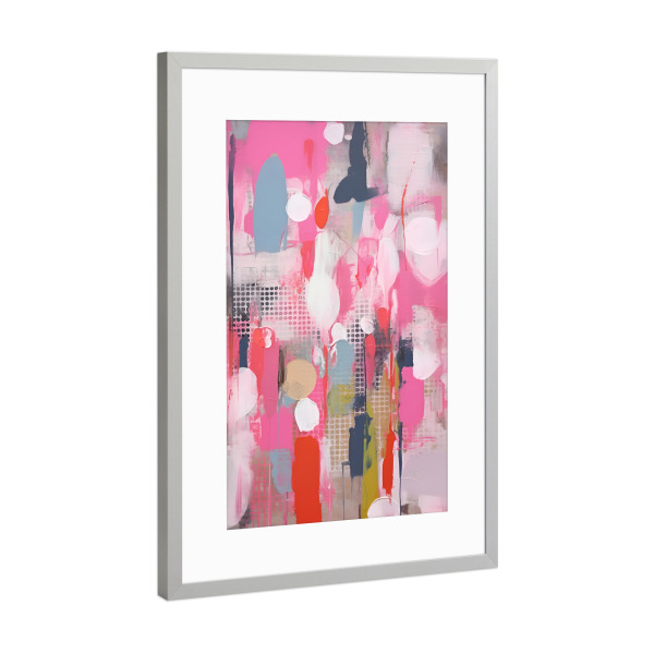 Poster mit Rahmen Silber "Lust auf pink" artboxONE - Abstrakt,Geometrie