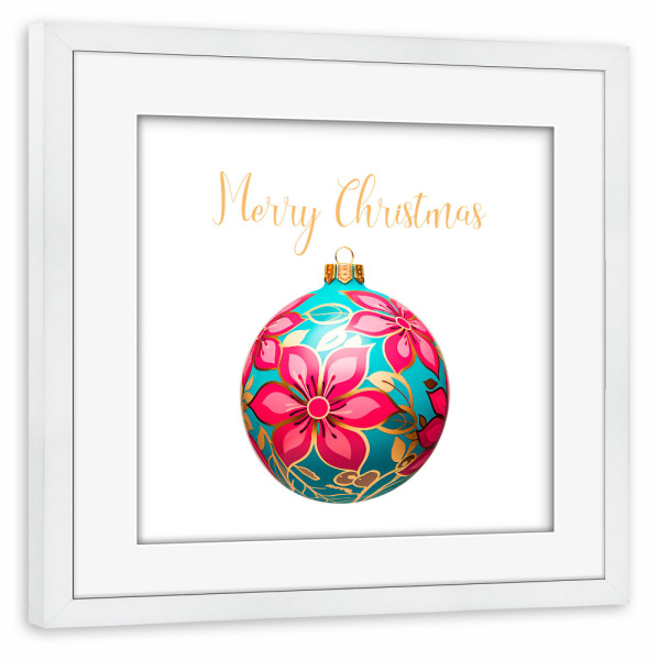 Poster mit Rahmen weiß "Pink Christmas" artboxONE - Typografie,Geometrie,Weihnachten