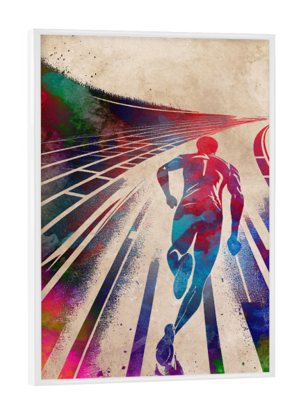 Poster mit weißem Rahmen "Laufsportkunst A" artboxONE - Sport,Sport / Motivation - Läufer,Laufen,Sport,Grafik,Joggen