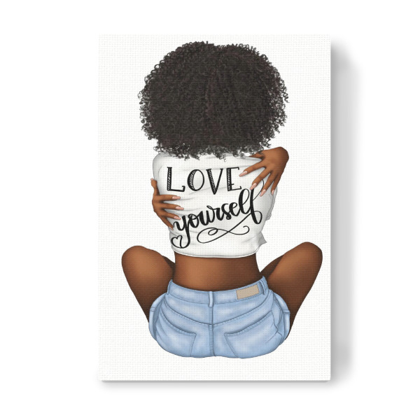 Leinwandbild "Love Yourself | Curvy Girl" artboxONE - Menschen,Fashion,Buchstaben,Für Mama,Lustig