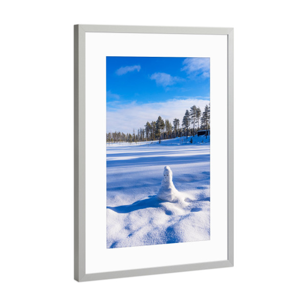 Poster mit Rahmen Silber "Wolken, Wald, See, Schnee" artboxONE - Natur,Reise,Reise / Länder