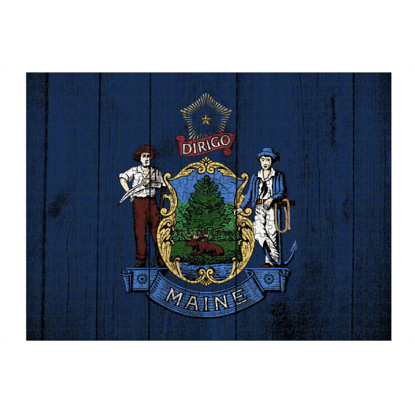 artboxONE Puzzle "Maine flag" artboxONE - Reise,Reise / Länder - Maine,Amerika,Usa,Vereinigte staaten,Von,Vintage,Flag,Holz,Flagge,Fahne,Banner