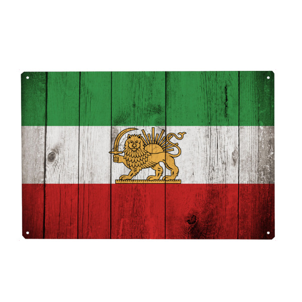 Holzbild "Old Iran flag" artboxONE - Reise,Abstrakt,Reise / Asien,Reise / Länder
