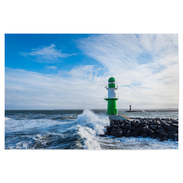 Poster 30x20 cm "Wellen und Molentürme" artboxONE - Natur,Reise,Architektur,Reise / Strand und Meer