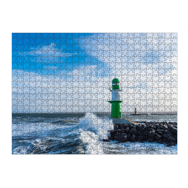 Puzzle Ravensburger "Wellen und Molentürme" artboxONE - Natur,Reise,Architektur,Reise / Strand und Meer