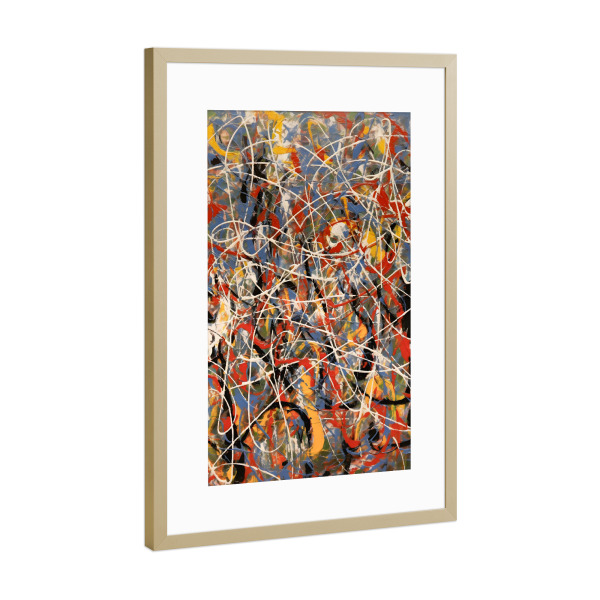 Poster mit Rahmen Gold "Abstract - brush strokes" artboxONE - Abstrakt,Geometrie