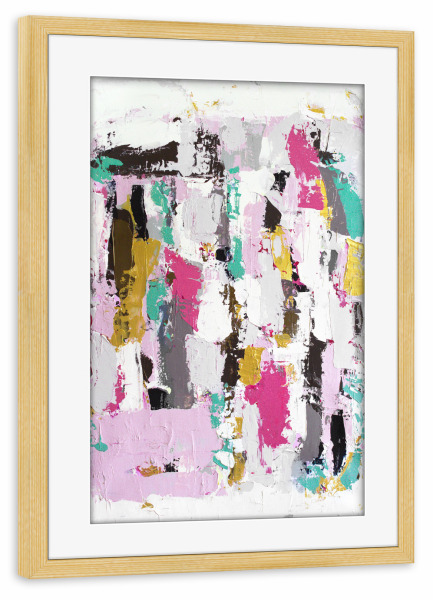 Poster mit Rahmen kiefer "Tove Höglund - Brightest Days" artboxONE - Abstrakt - Abstrakt,Modern,Bunt,Farbenfroh,Strich,Pinsel