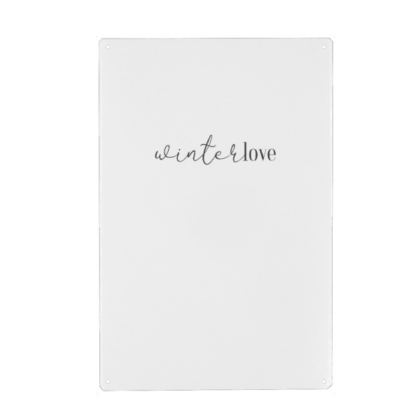 Holzbild "Winterlove" artboxONE - Typografie,Schwarzweiß,Buchstaben / L,Buchstaben / T,Buchstaben / W