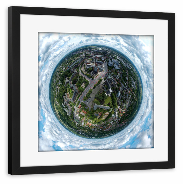 Poster mit Rahmen schwarz "Hamburg-Lohbrügger Markt; H120m" artboxONE - Städte,Städte / Hamburg,Reise,Architektur,Reise / Länder