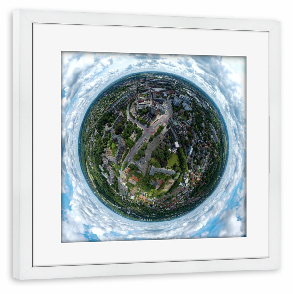 Poster mit Rahmen weiß "Hamburg-Lohbrügger Markt; H120m" artboxONE - Städte,Städte / Hamburg,Reise,Architektur,Reise / Länder