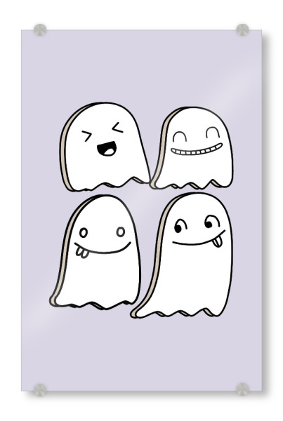Acrylglasbild "Kawaii Geister" artboxONE - Für Kinder,Halloween,Lustig