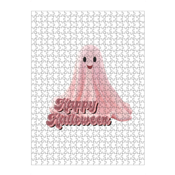 Puzzle Ravensburger "Retro rosa Halloween-Geisterkunst" artboxONE - Fashion,Buchstaben,Halloween,Lustig