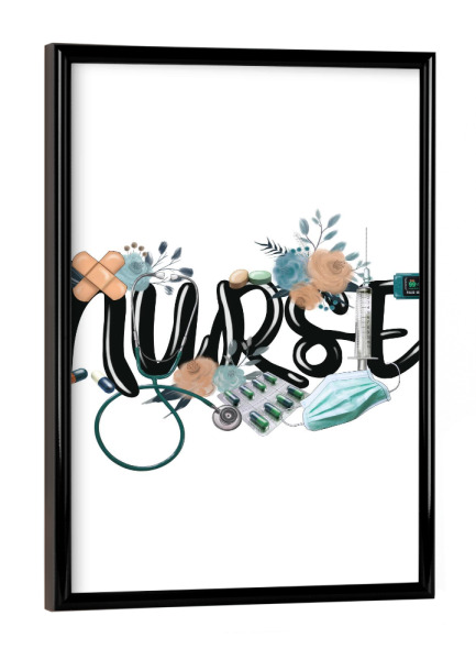 Poster mit schwarzem Rahmen "Nurse Life | Medical Instrument" artboxONE - Fashion,Buchstaben,Für Mama,Festivals,Lustig