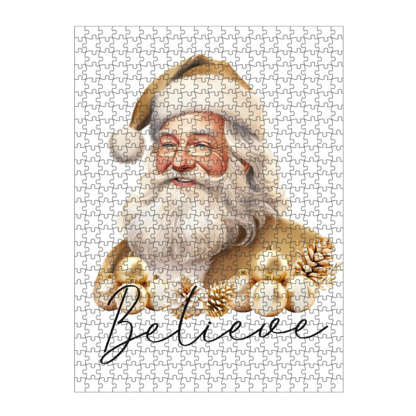 artboxONE Puzzle "Vintage Gold Weihnachtsmann" artboxONE - Menschen,Fashion,Weihnachten,Buchstaben,Lustig