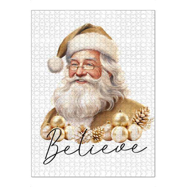 Puzzle Ravensburger "Vintage Gold Weihnachtsmann" artboxONE - Menschen,Fashion,Weihnachten,Buchstaben,Lustig