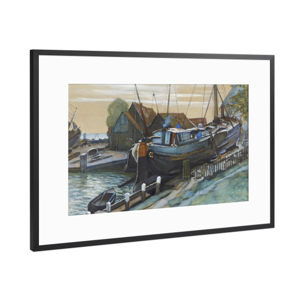 Poster mit Rahmen Schwarz (Metallic) "Trockendock in Durgerdam" artboxONE - Reise,Architektur,Reise / Strand und Meer,Reise / Länder,Städte / Weitere
