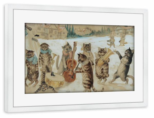 Poster mit Rahmen weiß "Carol singt" artboxONE - Für Kinder,Tiere,Für Mama,Für Papa,Lustig