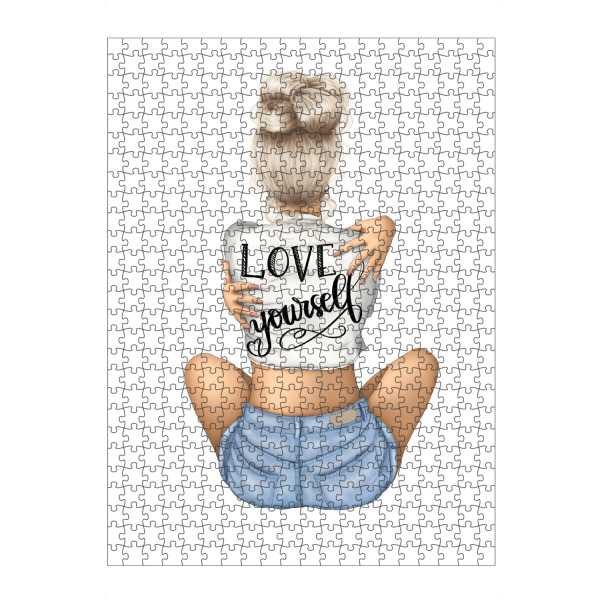 Puzzle Ravensburger "Love Yourself | Blonde Girl" artboxONE - Menschen,Fashion,Buchstaben,Für Mama,Lustig