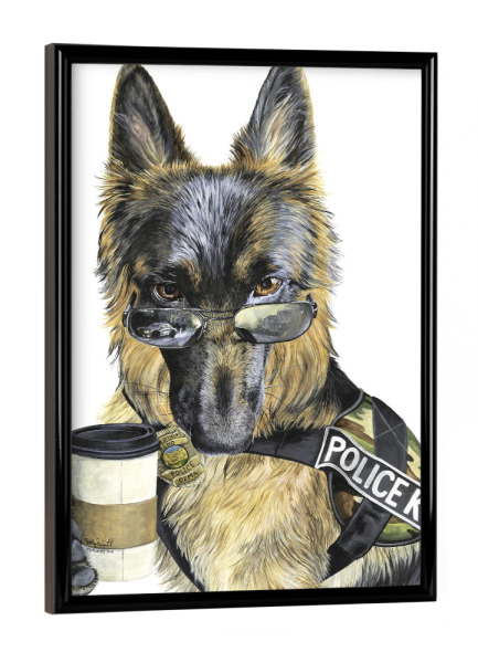 Poster mit schwarzem Rahmen "K9-Kaffee" artboxONE - Tiere,Essen & Trinken,Lustig