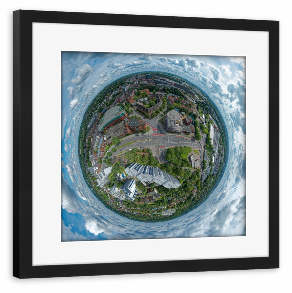 Poster mit Rahmen schwarz "HH-Bergedorf Polizei-Kreuzung; 70m" artboxONE - Städte,Städte / Hamburg,Reise,Architektur,Reise / Länder