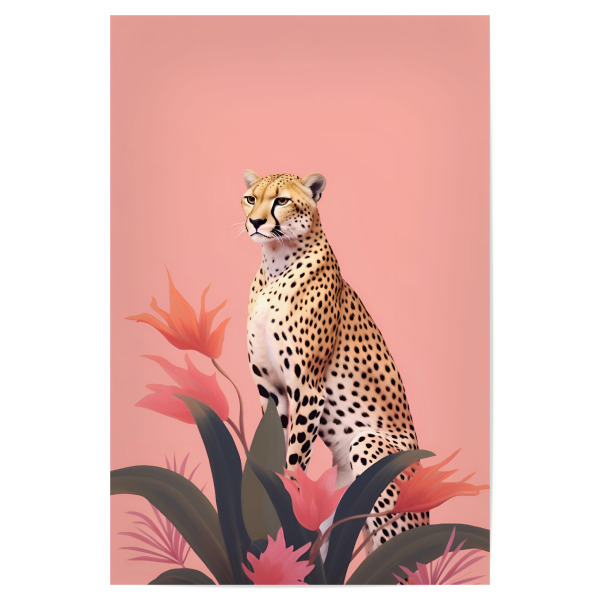 Poster "Floraler Leopard" artboxONE - Floral,Tiere,Reise / Afrika