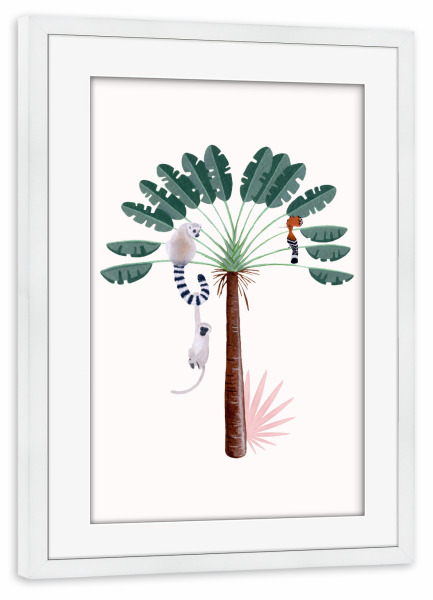 Poster mit Rahmen weiß "Fantom Fifi Art - Jungle Fun" artboxONE - Natur,Floral,Tiere