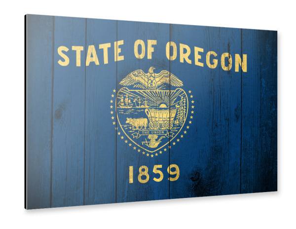 Alu-Dibond "Oregon vintage Flag" 30x20 cm artboxONE