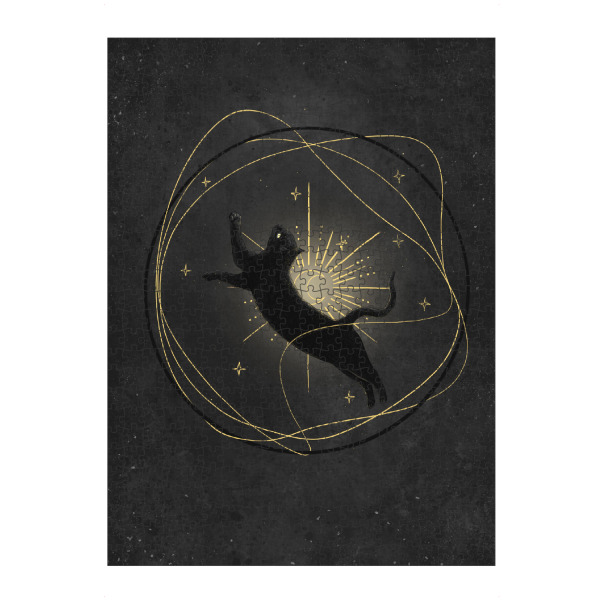artboxONE Puzzle "Kosmische schwarze Katze" artboxONE - Natur,Tiere,Geometrie,Galaxy,Lustig