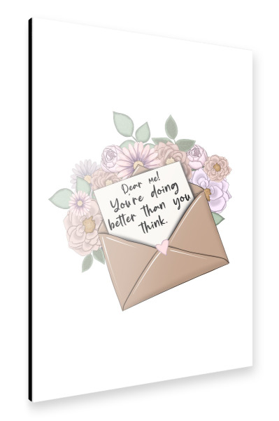 Alu-Dibond "Motivational Sticker Dear Me" 30x20 cm artboxONE