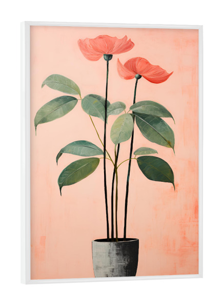 Poster mit weißem Rahmen "Hübsche Topfpflanze" artboxONE - Natur,Floral,Abstrakt