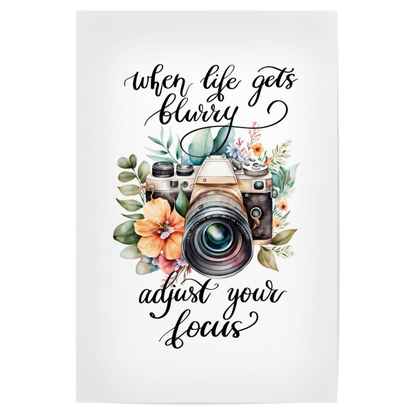Poster 30x20 cm "Blumenfotokamera" artboxONE - Natur,Floral,Fashion,Buchstaben,Für Mama