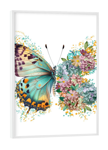 Poster mit weißem Rahmen "Schmetterlingsdesign" artboxONE - Natur,Floral,Tiere,Fashion,Lustig