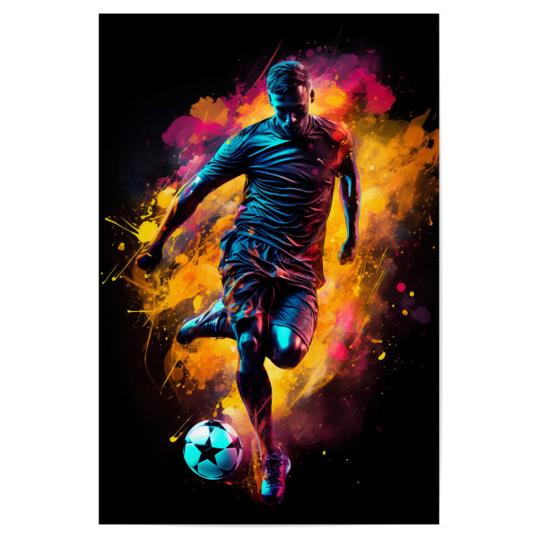 Poster "Football Colorful 9 (matart)" artboxONE - Sport / Fußball - Fußball,Fußballspieler,Spieler,Ball,Mannschaft,Sport,Bunt,Aquarell
