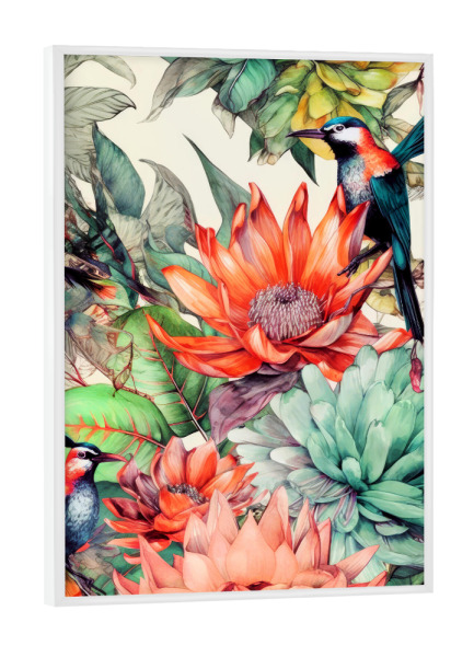 Poster mit weißem Rahmen "Sukkulenten und Kakteen J" artboxONE - Natur,Floral - Sukkulenten,Kakteen,Kaktus,Natur,Blumen,Botanische,Blatt,Blumen