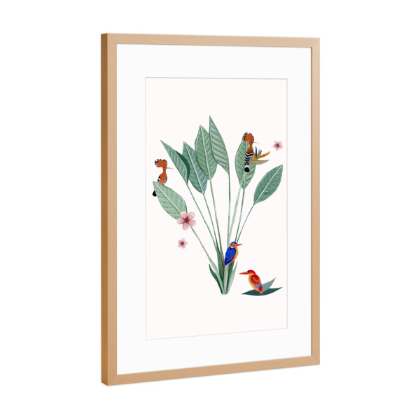 Poster mit Rahmen Kupfer "Fantom Fifi Art - Jungle Fun Birds" artboxONE - Natur,Floral,Tiere
