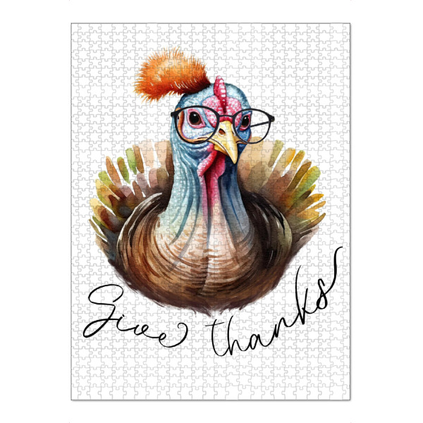 Puzzle Ravensburger "Give Thanks Turkey Illustration" artboxONE - Tiere,Buchstaben,Festivals,Lustig