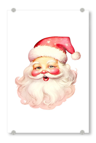 Acrylglasbild "Lustiges Weihnachtsmann-Gesicht" artboxONE - Für Kinder,Weihnachten,Für Mama,Festivals,Lustig